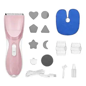 Baby Hair Clipper Silent Haircut Trimmers?Electric Cordless Hair Trimmer with 2 Guide Combs Cordless Rechargeable Waterproof Hair Cutting Kit for Kids Infants Toddler Boys (Pink)
