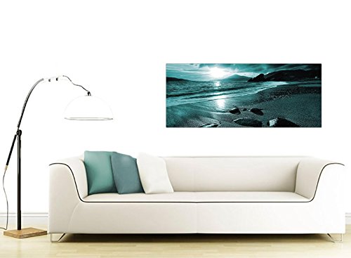 Modernes Design, Bilder von einem Strand bei Sonnenuntergang, Meer WANDBILD-türkis – 1079 Wallfillers ® - 2