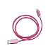 Produktbild Merfinova-LED-Licht-Micro-USB/Lightning-Ladekabel/Datenkabell für iPhone 7 / 6S / 5S - leuchtendes Android-1-Meter-Kabel 1m Rose Red For Android