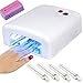 Babz 36 Watt Professional UV Shellac Gel Nail Lamp Dryer with 120 and 180 Second Timers + 4 x 9W Bulbs Included