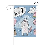 Material: 100% poliéster. SUNOP Bandera de jardín de poliéster con Unicornio para decoración de macetas, Fiestas, Suministros y decoración de la casa, 30,5 x 45,7 cm, 28x40(in)