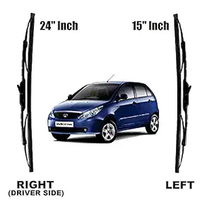 Car Styling- High Performance OE Wiper Blade Replacement in (Metal Frame) T. Indica Vista - Set of 2,(D-24, P-15)