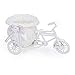 Produktbild Hemore Handgemachte Dreirad/Fahrrad Form Blumenkorb für Lagerung/Gesteck (weiß-rosa)