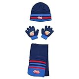  Cars - Flash Mc Queen - Conjunto de Gorro, Guantes y Bufanda para niño Azul Marino Talla única