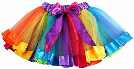 Zerototens Girl Skirt,Children Princess Dress Toddler Girls Kids Petticoat Rainbow Pettiskirt Bowknot Skirt Tutu Dress Dancewear Party Wedding Dress for 1-9 Years Old
