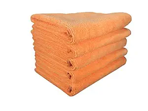 SOFTSPUN Microfiber Cleaning Cloth, Detailing and Polishing Cloth (Orange, 40X60 Cms) - 5 Pieces