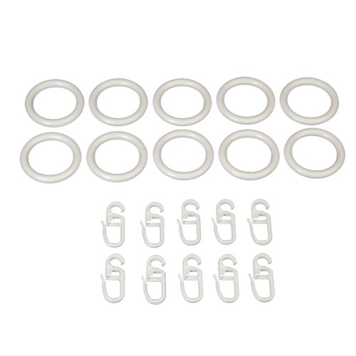 Gardinenringe für Gardinenstangen Como, ø 20 mm, 10 Stk weiß