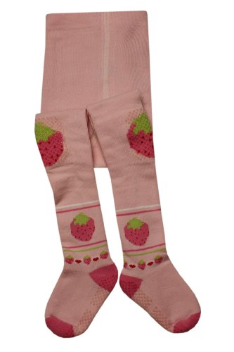 Weri Spezials Unisex-Baby Terry Sole ABS Strawberries Tights 12-18 Months Pink