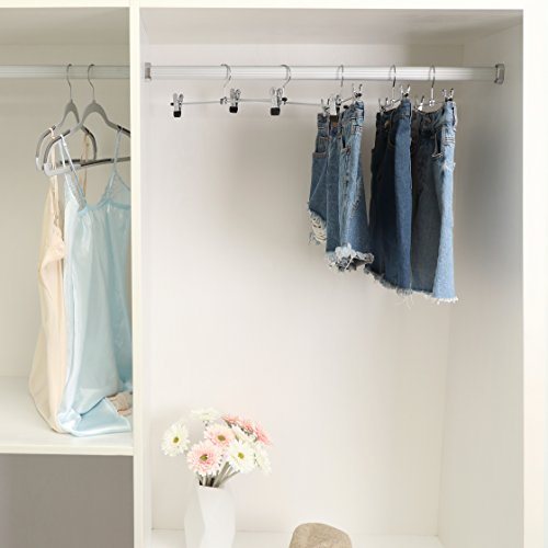 Songmics 20 Stück Anti-Rutsch Hosenbügel Metall Kleiderbügel Rockbügel 31 x 10,5 cm – verchromt CRI003-20 - 8