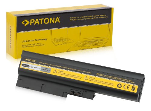 PATONA Laptop Akku für IBM ThinkPad T61p | R60e | R60e 0656 | R60e 0657 | R60e 0658 | R60e 0659 | T60 1951 | T60 1952 | T60 1953 | T60 1954 | T60 1955 and moe... - Lenovo ThinkPad R61 | R61e | T61 - ThinkPad T500 | R500 | W500 | SL400 | SL500 - [ Li-ion; 4400mAh; schwarz ]