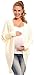 Happy Mama Women's Maternity Chunky Knit Cardigan Coat Warm Wrap. 323p (Ecru, ONE SIZE UK 10/12/14)