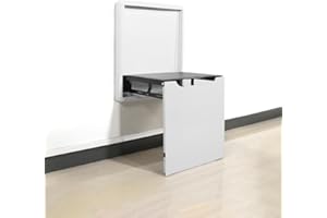 Hoconnie Invisible Shoe Changing Stool Wall Mounted Folding Chair Multifunctional Entryway Chair Folding Shower Seating Space Saving Bearing 150KG White