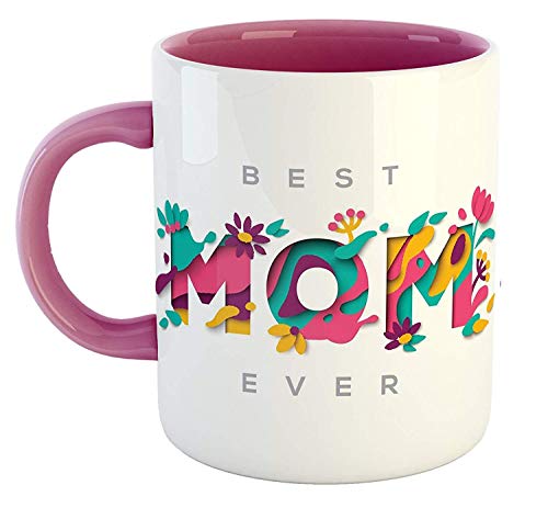 La Lady Store® MG004 Best Mom Ever Ceramic Printed Pink Coffee Mug | Special | Birthday | Anniversary | Mothers Day Gift for Mom | Mother | Mummy