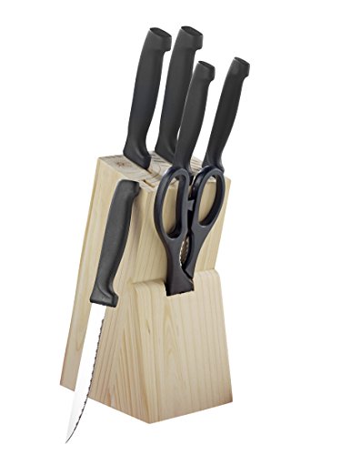 Esmeyer 291-602 Messerset, Edelstahl, Schwarz, 16 x 9,5 x 34 cm