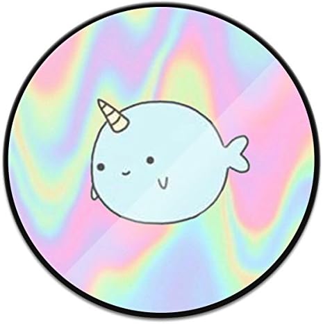 Unique Multi-Function Holder and Mounts,Expanding Stand Pop Grip Mount Socket for iPhone Cellphones Smartphones - Cute Cartoon Narwhal Black