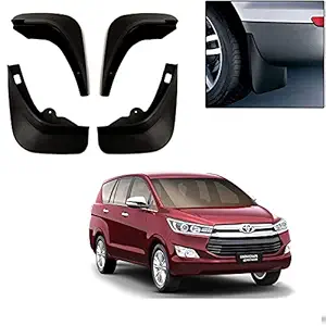 Auto Pearl Car Heavy Duty Cup Type Mud Flaps Splash Guards || O.E Type Custom Front and Rear Mud Flap Guard Set for -Innova Crysta (Set of 4pcs) - Black