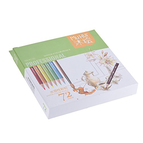 KKmoon 72 Farben Wasserlöslich Buntstifte Set mit Bürste in Papier Kästchen, Vor Geschärft Farbestifte für Kinder Erwachsene Künstler Zeichnung Skizzierung Schreiben Malen Artwork Färbung - 9