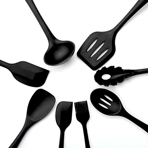 Das perfekte Küchenhelfer Set – 10 teiliges Premium Silikon Küchen Utensilien Set – Grillzange, Schneebesen, Silikonpinsel, Teigschaber, Schaumlöffel, Löffel Nudeln, Kelle, Suppenlöffel – Hitzebeständiges Koch- und Backzubehör von Y-Mai - 2