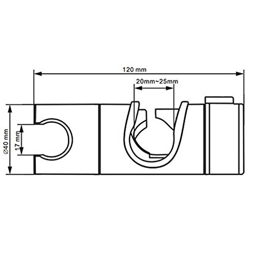 moinkerin Duschkopf Schieber, Handbrause Halterung, Duschkopf Gleiter Halter, verstellbar Stangengleiter Duschstange verchromt, Brausekopf Brausehalter für Wandstange 20-25mm grau - 2