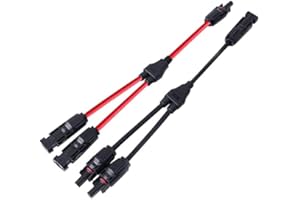 PowMr 1 par de cables solares en Y distribuidor de panel solar MMF+FF panel solar fotovoltaico (1 rojo + 1 negro)