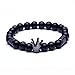 Produktbild MHOOOA Naturstein Perlen Armbänder Männer Hohe Qualität Schwarz Skeleton Krone Naturstein Bunte Perlen Für Frauen & Männer