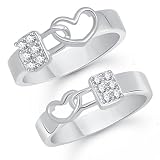 Vk Love Lock Rhodium Plated Alloy Couple Ring For Men & Women- Cplfr1029R [Vkcplfr1029R_10F_24M] RS.332 (75.00% Off) - Amazon