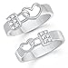 V. K. Jewels Love Lock Rhodium Plated Alloy Couple Ring For Men & Women- Cplfr1029R [Vkcplfr1029R_10F_20M] RS.399.00