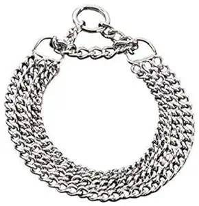 Woofy Stainless Steel 3 Layer Dog Choke Chain Collar-24 Inch for Medium to Giant Dogs