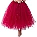 Produktbild LANSKIRT Tutu Damenrock Tüllrock Reifrock 50S Kurz Ballet Tanzkleid tütü Unterrock Rockabilly Petticoat für Karneval Partykleid (Wein)