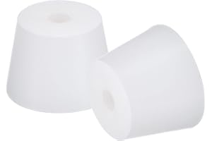 sourcing map 2 Stücke Silikon Kegelstopfen 32mm bis 42mm mit Loch Weiß Labor Verwendung