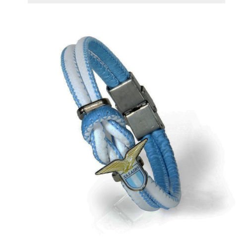 Lazio pulsera sintética prod. uff. mod. nudo con aquilotto y escudo central