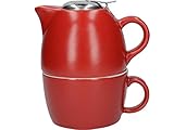 Diseño elegante y retro, hecho de cerámica duradera con un acabado rojo vibrante, para una adición elegante y elegante a cualquier mesa.
