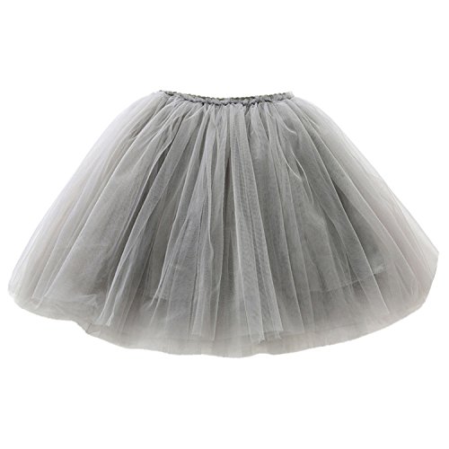 Happy Cherry - Falda Tutu con Capas de Danza Ballet Fiesta para Niña Princesa 100cm 2-3 Años - Gris