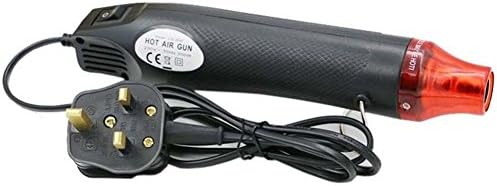 300W Mini Embossing Heat Gun, Multi-purpose Basics Heat Tool DIY Electric Nozzles Tool with Stand Hot Air Gun for Embossing, Drying Paint, DIY/Fixed Shape/Clay/Shrinking Gift Wrap With UK Plug (Black) by Jr.Hagrid
