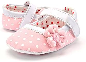 Amazemarket Baby Girls Infant Princess Shoes Soft Bottom Sandals Cute Dot Flowers Baby First Walkers Prewalker Anti-Slip Toddler Growing Early Learning Walking Indoor Crib Shoes 0-18 Months (13 cm 12-18 months, pink)