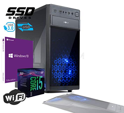 Pc Desktop INTEL I5 SIX CORE 8th gen Up To TURBO 4,0 GHZ Windows 10 PRO 64 BIT ORIGINALE CASE ATX USB 3.0 PSU 600W RAM 8GB DDR4 SSD 480GB Scheda Video UHD 4K USCITE HDMI DVI VGA WIFI 300MB DVD RW LG