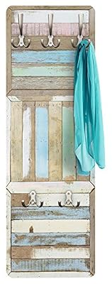 Bilderwelten Garde robe - Top Porte-manteau mural maritime, portemanteau, vestiaire, mural, porte manteaux design, Dimension: 139cm x 46cm; Motif: bois rustique