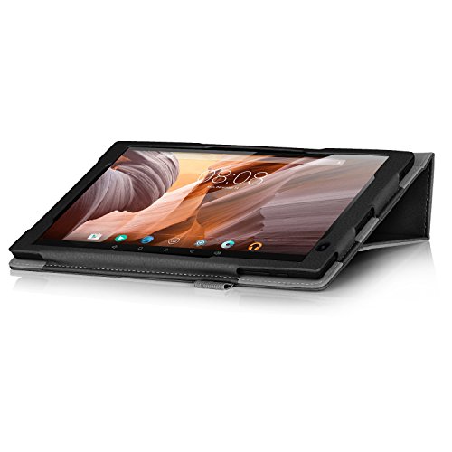 Alldaymall 10 Zoll (10.1″) Tablet Hülle Case iBetter Slim Fit Folio Premium PU Kunstleder Schutzhülle Tasche Etui Smart Cover mit Ständerfunktion für Alldaymall 10 Zoll (10.1″) Tablet-PC,Schwarz - 4
