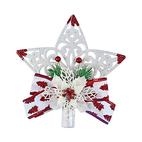 Preisvergleich Produktbild Toyvian Baum Top Stern Weihnachtsschmuck Hohl Fünfzackigen Stern Anhänger Weihnachten Glitter Stern Schneeflocke Baum Topper für Home Party
