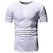 Produktbild Karinao Schnelltrocknendes Trainings Fitness Sport T-Shirt mit Kurzärmeliges Rundhalsausschnitt Mit Button Down(M,Weiß)
