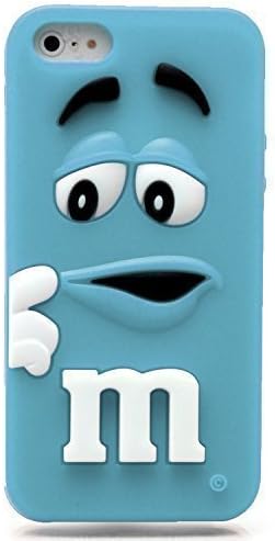 Soft Silicone 3D M&amp;M Bean Chocolate Candy MM Case Cover For Apple iPhone 6 4.7" (Turquoise)