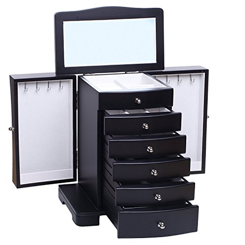 Preisvergleich Produktbild ROULING Schmuckkoffer Holz Schmuckkästchen Schmuckschatulle Schmuckkasten