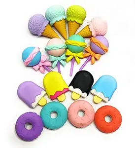 Amitasha Pretend Food Party Ice Cream Eraser Play Set Toy for Boys and Girls