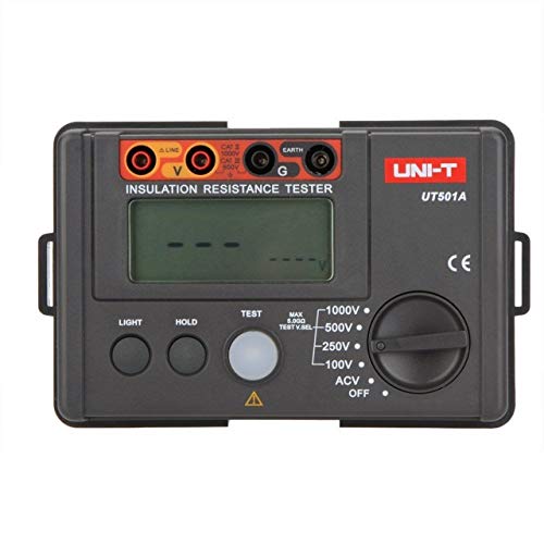 Preisvergleich Produktbild Jasnyfall UNI-T UT501A 1000V Isolationswiderstandsmesser Bodentester Megohmmeter Voltmet Automatische Messung schwarz