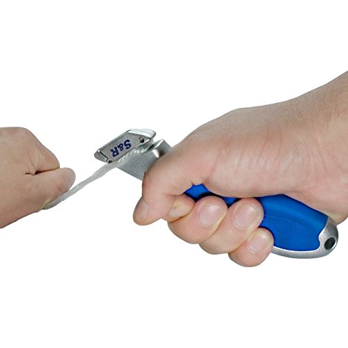 S&R Schnellwechssel – Profi – Teppichmesser 165mm, SK5 Klinge 3-stufig,Wechssel per Knopfdruck,4 Klingen - 5