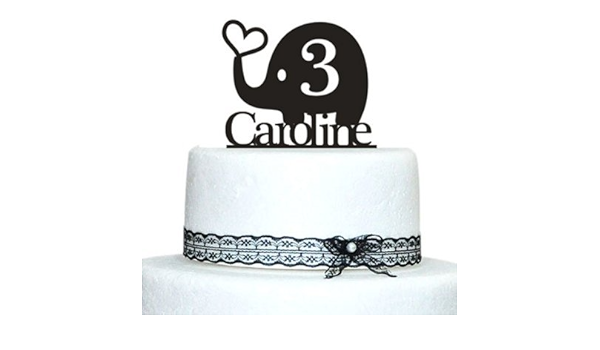 Beatete Cute Elephant Personnalise Ans Et Nom Pour Gateaux Pour Enfants Gateau D Anniversaire Amazon Fr Cuisine Maison