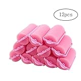 12Pcs Sponge Hair Curler Foam Soft Round Sponge Balls Hair Curler Hair Roller Bun Tool Hair Curler Ball Random Color