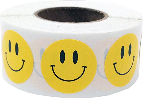 Amarillo Smiley Cara Circulo Punto Pegatinas 19 mm 3 4 Pulgada Redondo 500 Etiquetas en un Rollo reviews Amarillo Smiley Cara Circulo Punto Pegatinas 19 mm 3 4 Pulgada Redondo 500 Etiquetas en un Rollo
