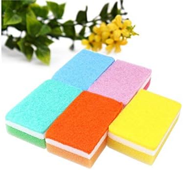 ADream Outdoor Indoor 5Pcs Magic Two-layer Sponge Brush Eraser Descaling Cleaning Kitchen Rust Cleaning Tool (Purple+White)