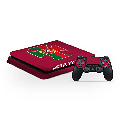Sony Playstation 4 Slim Folie Skin Sticker aus Vinyl-Folie Aufkleber Portugal EM Trikot fussball football